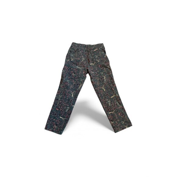 Gloria Vanderbilt Amanda Tapered Jeans Size 8 Green Floral Pattern Cotton Blend - Picture 3 of 4